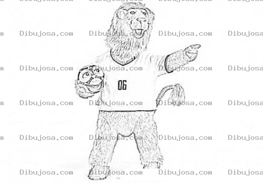 Dibujo para colorear Colorear Dibujo De Gole Mascota Del Mundial De Futbol Alemania 2006
