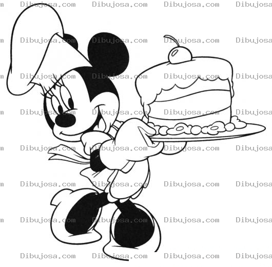 Dibujo para colorear Colorear a Mimi con un pastel de cereza