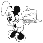 Dibujo para colorear Colorear a Mimi con un pastel de cereza