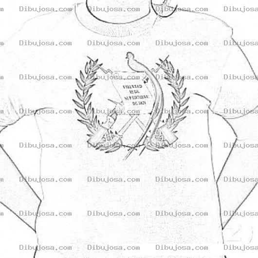 Dibujo para colorear Playera De Guatemala 15 De Septiembre Dia De La Independencia Para Colorear