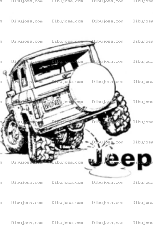 Dibujo para colorear Dibujo Para Colorear De Un Ford Bronco Orinando Sobre Jeep