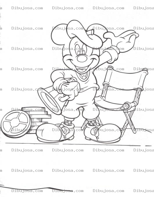 Dibujo para colorear Colorear a Micky mouse director de hollywood