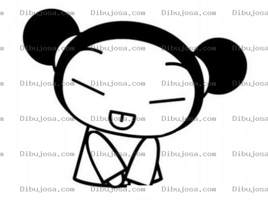 Dibujo para colorear Puca sacando la lengua