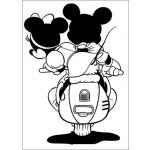 Dibujo para colorear Colorear a Mickey y Mimi en moto