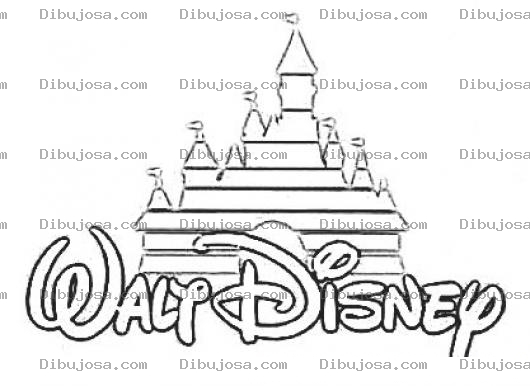 Dibujo para colorear Walt Disney Logo Coloring Page Para Pintar Y Colorear El Castillo De Diney