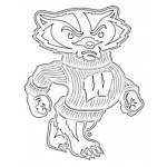 Dibujo para colorear Wisconsin Badgers Football Mascot Coloring Page Colorear Mascota De Los Wisconsin Badgerswis