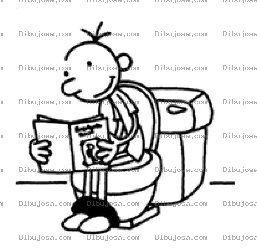 Dibujo para colorear Colorear Hombre Leyendo En El Bano Sentado En El Retrete Hinodoro