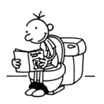 Dibujo para colorear Colorear Hombre Leyendo En El Bano Sentado En El Retrete Hinodoro