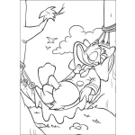 Dibujo para colorear Colorear al pato donald descansando en hamaca