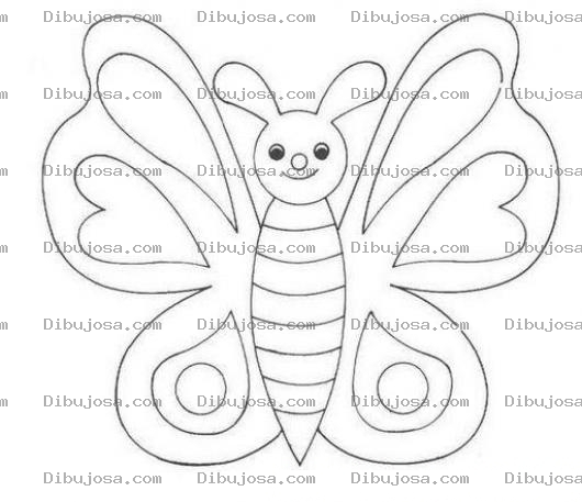 Dibujo para colorear Dibujo De Una Mariposa Facil De Pintar Y Colorear