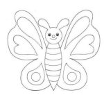 Dibujo para colorear Dibujo De Una Mariposa Facil De Pintar Y Colorear