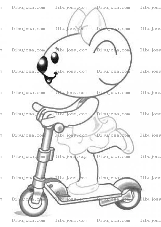 Dibujo para colorear Rantonsita En Monopatin Para Colorear
