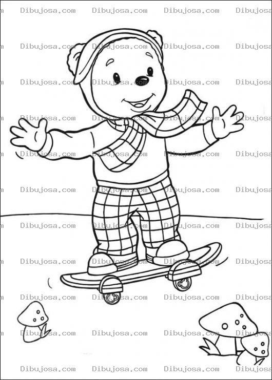 Dibujo para colorear Colorear Osito En Patineta