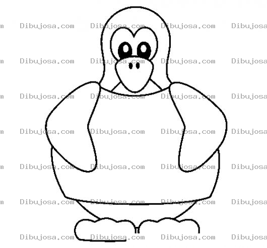 Dibujo para colorear Colorear Pinguino De Linux Gordito