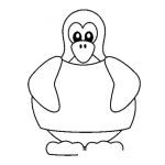 Dibujo para colorear Colorear Pinguino De Linux Gordito