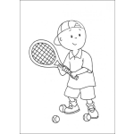Dibujo para colorear Caillou Jugando Tennis