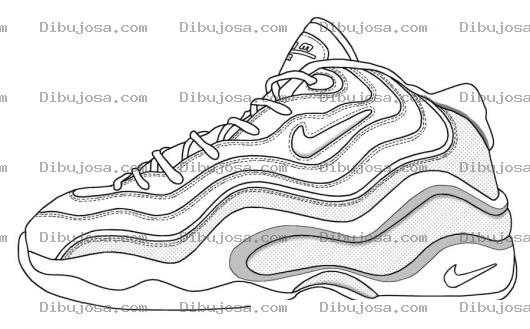 Dibujo para colorear Tenis De Basquetbol Marca Nike Para Colorear
