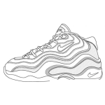 Dibujo para colorear Tenis De Basquetbol Marca Nike Para Colorear