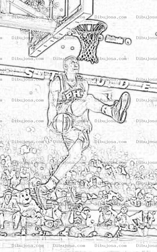Dibujo para colorear Colorear Clavada De Basketball