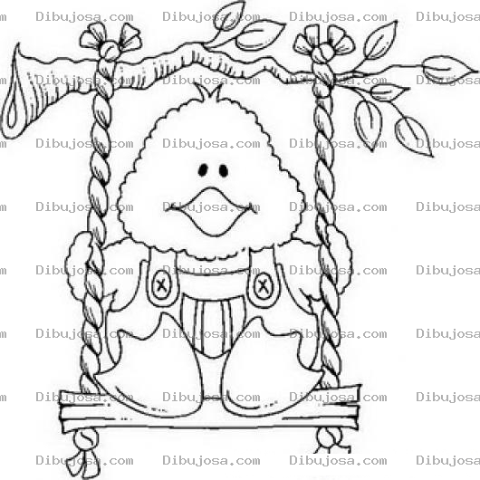 Dibujo para colorear Colorear Patito En Columpio