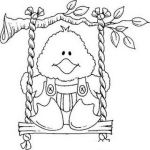 Dibujo para colorear Colorear Patito En Columpio