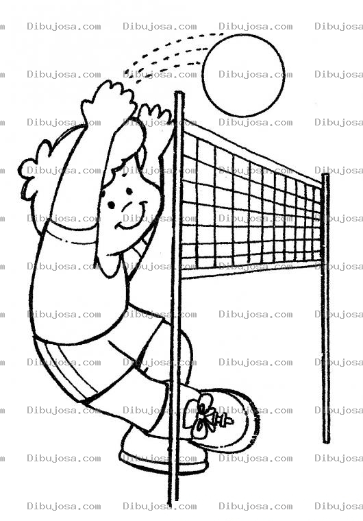 Dibujo para colorear Colorear Nino Jugando Volleyball