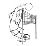 Dibujo para colorear Colorear Nino Jugando Volleyball