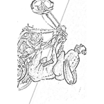 Dibujo para colorear Pareja De Viejitos En Una Moto Harleydavidson Para Colorear