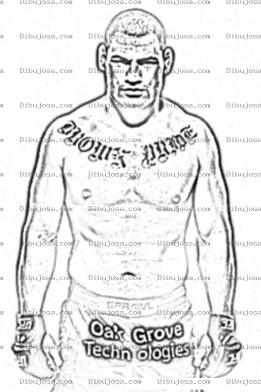 Dibujo para colorear Cain Velasquez Mma Fighter Coloring Page Dibujo Para Colorear