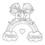 Dibujo para colorear Feliz Lunes Para Colorear
