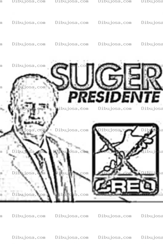 Dibujo para colorear Suger Presidente Partidi Creo Para Pintar Y Colorear