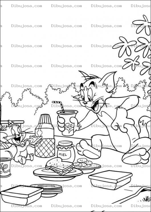 Dibujo para colorear Tom y Jerry para Pintar