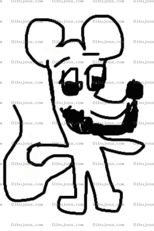 Dibujo para colorear Raton Con Barba Para Colorear