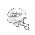 Dibujo para colorear Dibujo De Casco De Futbol Americano De Los New York Jets Nfl Para Pintar Y Colorear