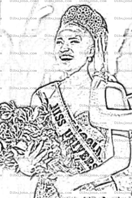 Dibujo para colorear Miss Universo 2011 Angola