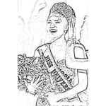 Dibujo para colorear Miss Universo 2011 Angola
