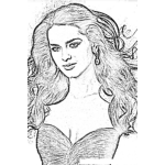 Dibujo para colorear Miss Ucrania 2011 Olesya Stefanko Para Colorear Y Pintar
