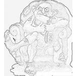 Dibujo para colorear Dibujo De Un Viejo Feo Para Pintar Y Colorear