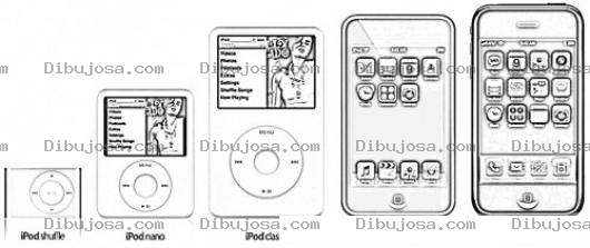 Dibujo para colorear La Evolucion Del Ipod Para Pintar Y Colorear