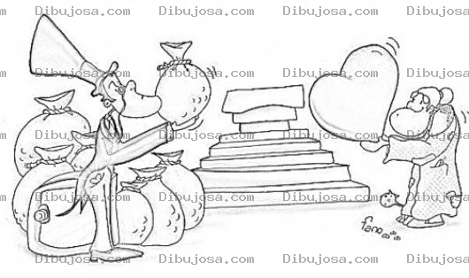 Dibujo para colorear Dibujo De Las Ofrendas Del Rico Y De La Viejita Para Pintar Y Colorear