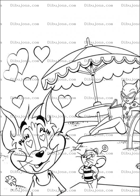 Dibujo para colorear Colorear a tom enamorado