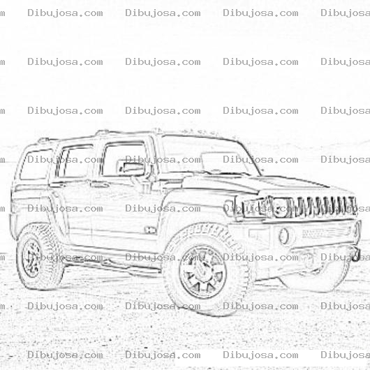 Dibujo para colorear Dibujo De Hummer H3 Para Pintar Y Colorear