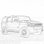 Dibujo para colorear Dibujo De Hummer H3 Para Pintar Y Colorear