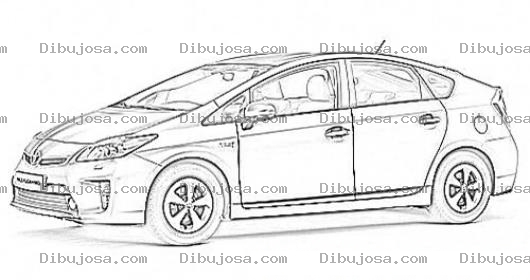 Dibujo para colorear Toyota Prius Para Pintar Y Colorear
