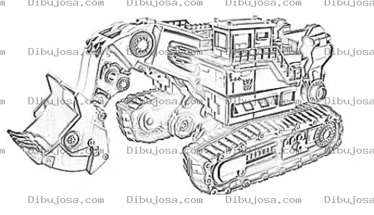 Dibujo para colorear Dibujo De Juguete De Oruga Transformer Para Pintar Y Colorear