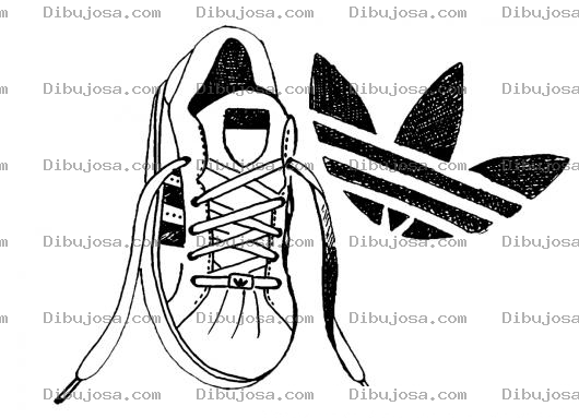 Dibujo para colorear Dibujo De Tenis Adidas Para Pintar Y Colorear