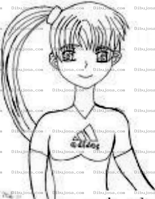 Dibujo para colorear Chica Adidas Para Pintar Y Colorear