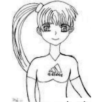 Dibujo para colorear Chica Adidas Para Pintar Y Colorear