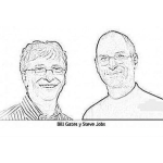 Dibujo para colorear Bill Gates Y Steve Jobs Juntos Para Pintar Y Colorear