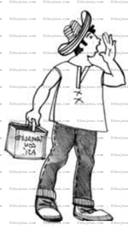 Dibujo para colorear El Tamalero Mexicano Para Pintar Y Colorear